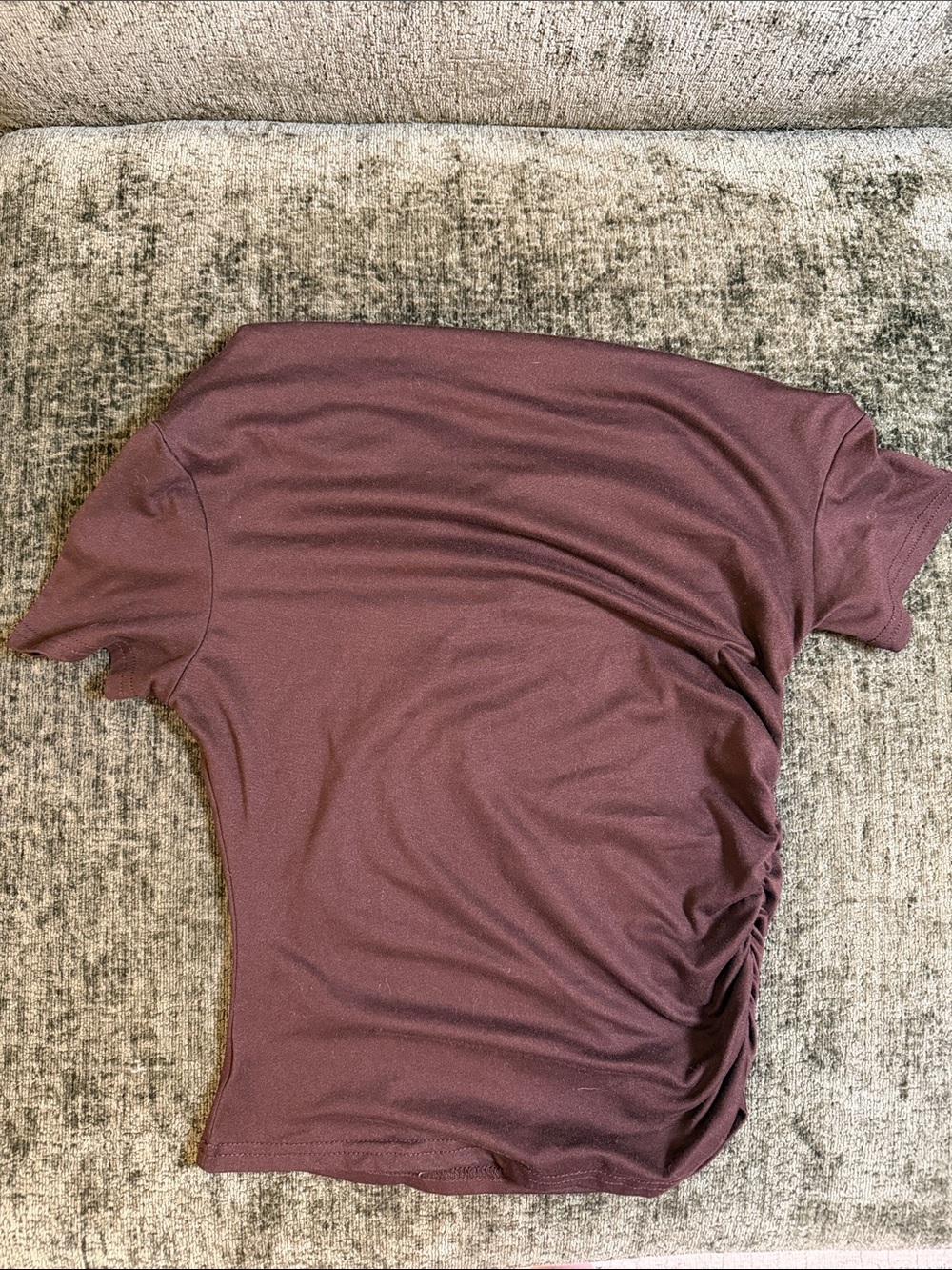 Women's off the shoulder Ruched Short Sleeve Top - Mauve